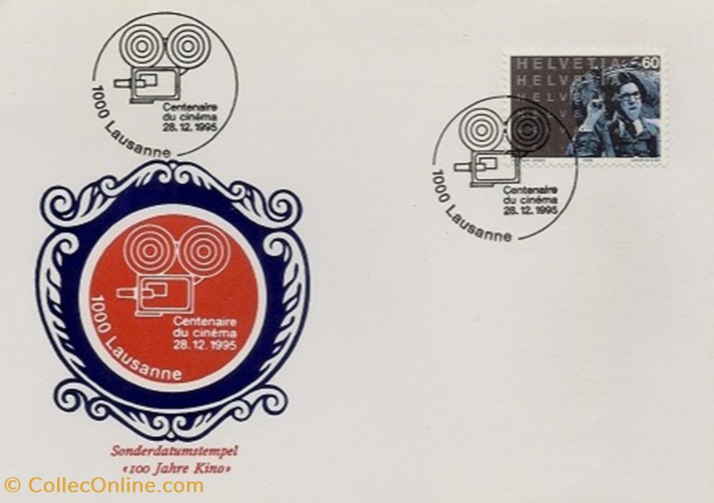 timbres lausanne suisse 1995 centenaire du cinema