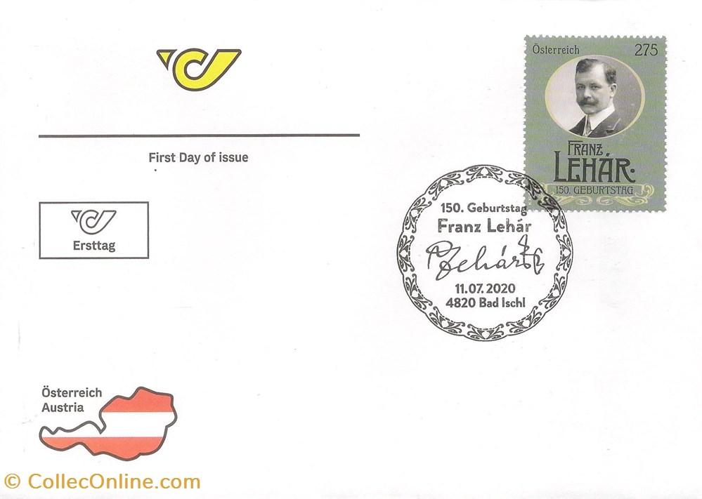 Bad Ischl (Autriche) 2020 Franz Lehar timbres bad ischl autriche 2020 franz lehar