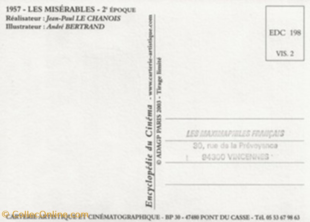 Les misérables cartes postales autres les miserables