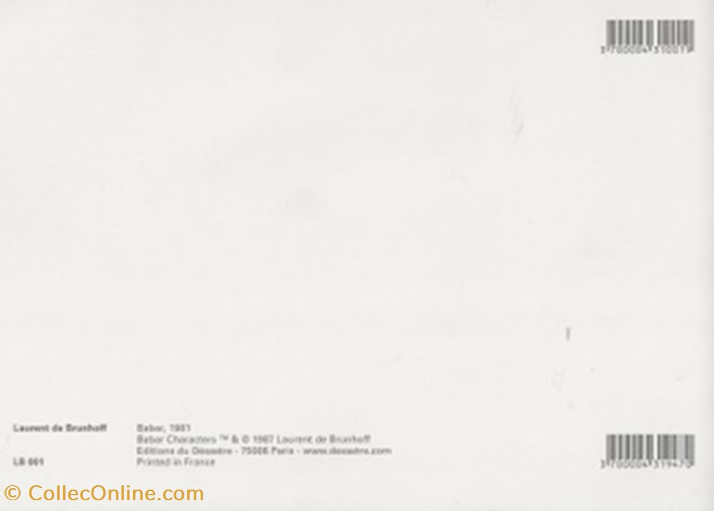 Babar cartes postales bande dessinee babar