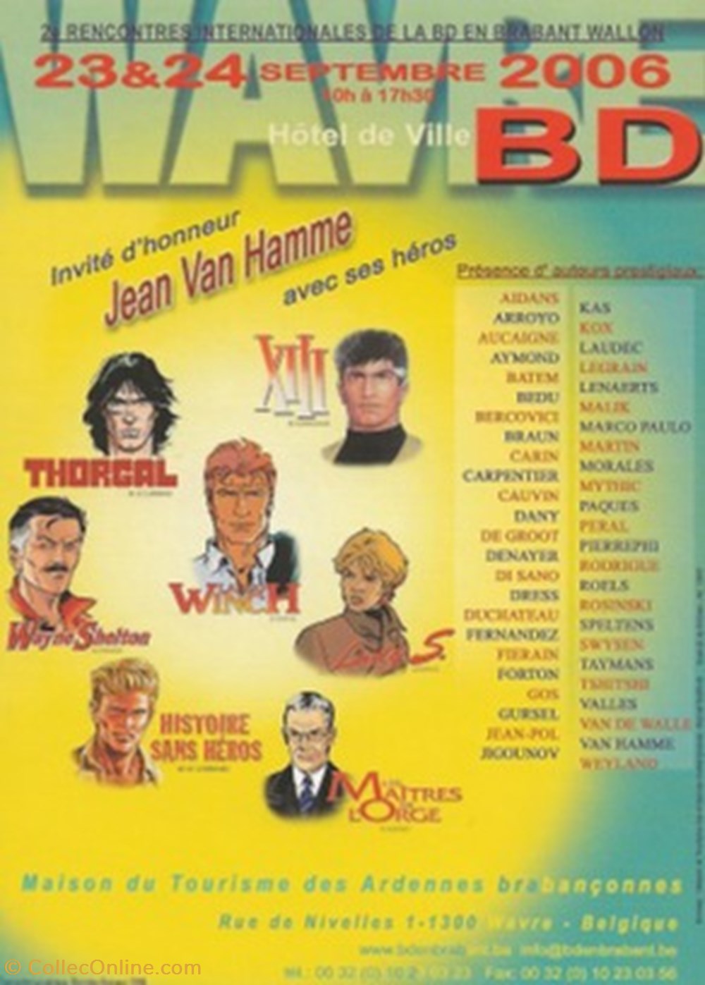 cartes postales bande dessinee wavre belgique 2006