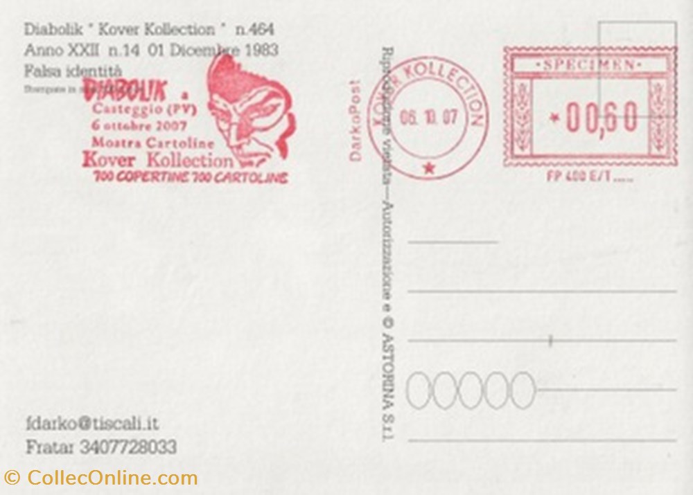 Diabolik anno 22 - 14 cartes postales bande dessinee diabolik anno 22 14