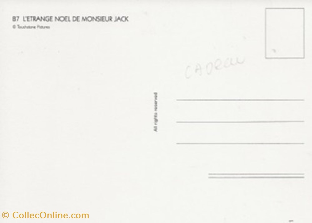 L'étrange noël de monsieur Jack cartes postales autres l etrange noel de monsieur jack