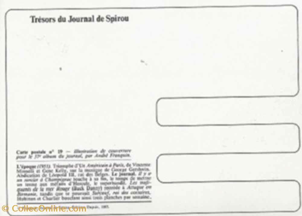 Le Journal de Spirou 19 cartes postales bande dessinee le journal de spirou 19