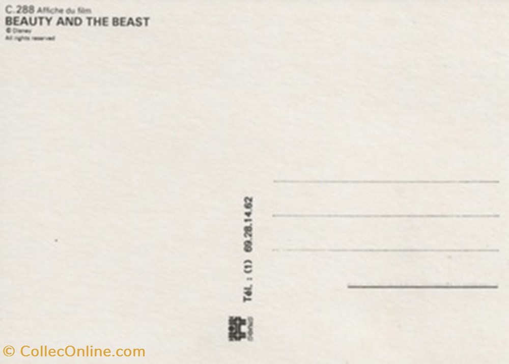 Beauty and the beast 2 cartes postales autres beauty and the beast