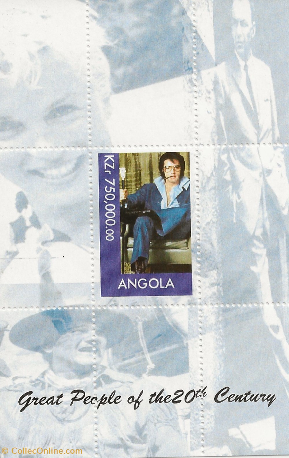 timbres zzz blocs angola 2000 elvis presley