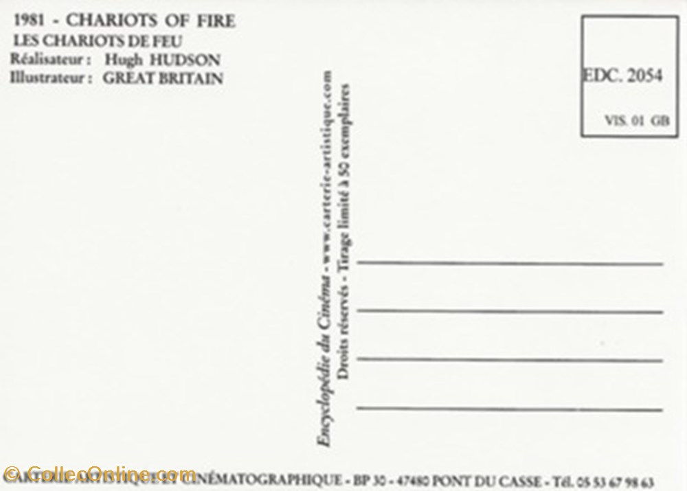 cartes postales autres chariots of fire