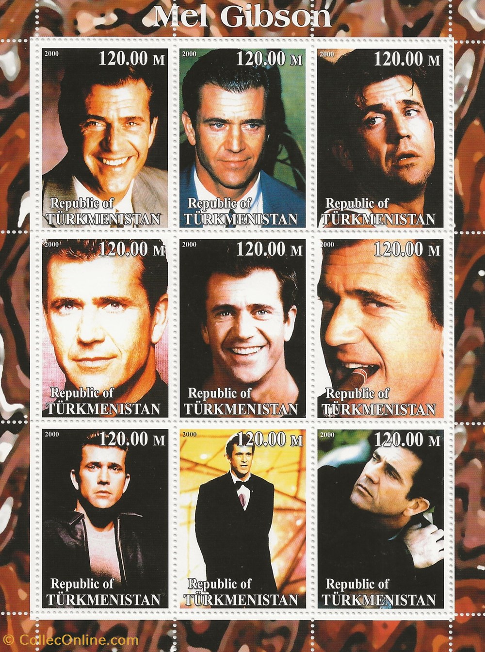 ZZZ Bloc (Turkmenistan) 2000 Mel Gibson timbres zzz bloc turkmenistan 2000 mel gibson