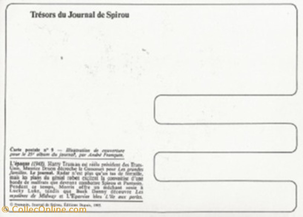 Le Journal de Spirou 09 cartes postales bande dessinee le journal de spirou 09