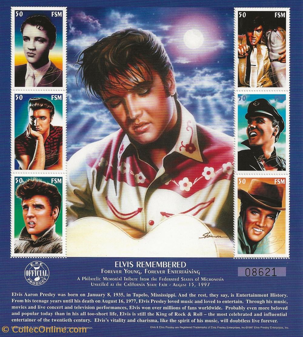 ZZZ Bloc (Micronésie) 1997 Elvis Presley timbres zzz bloc micronesie 1997 elvis presley