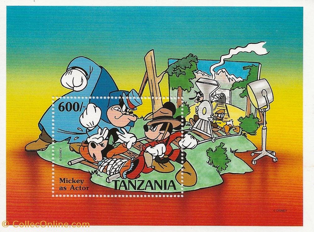 ZZZ Bloc (Tanzanie) 1990 Mickey as actor timbres zzz bloc tanzanie 1990 mickey as actor