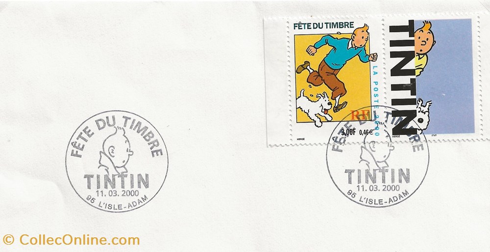 L'isle Adam (95) 2000 Fête du timbre - Tintin timbres l isle adam 95 2000 fete du timbre tintin