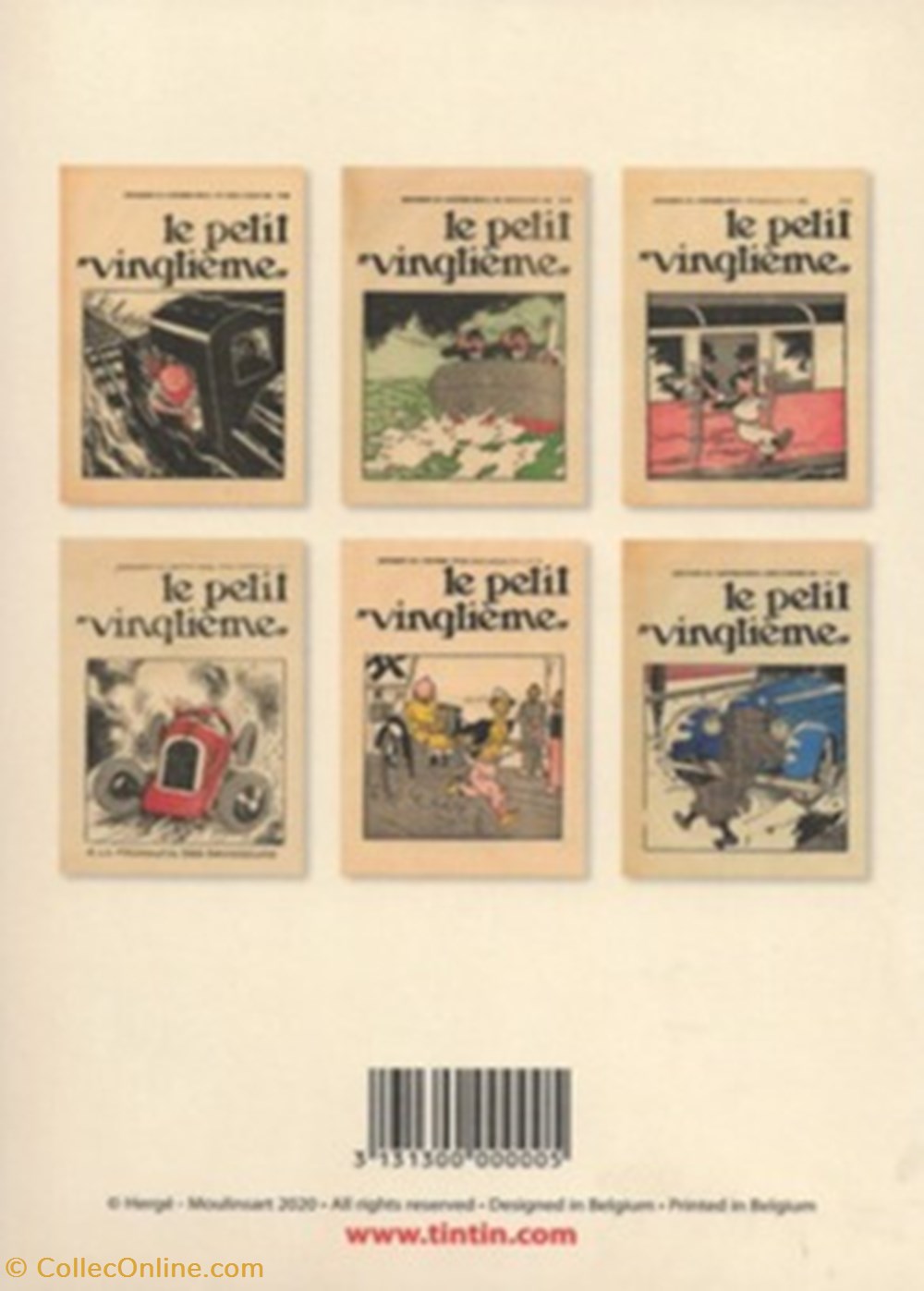 Tintin - Le petit vingtième 03 4 cartes postales bande dessinee tintin le petit vingtieme 03