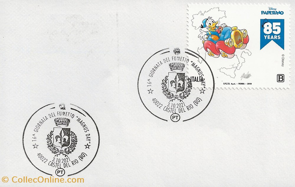 timbres castel del rio italie 2021 16 giornata del fumetto magnus day