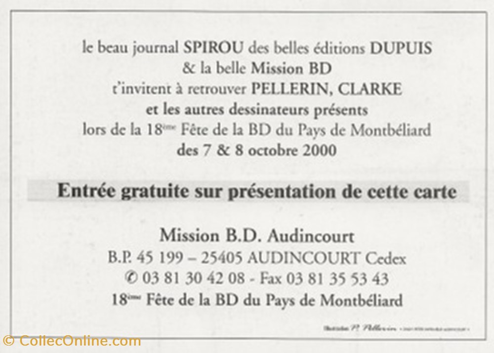 cartes postales bande dessinee audincourt 25 2000