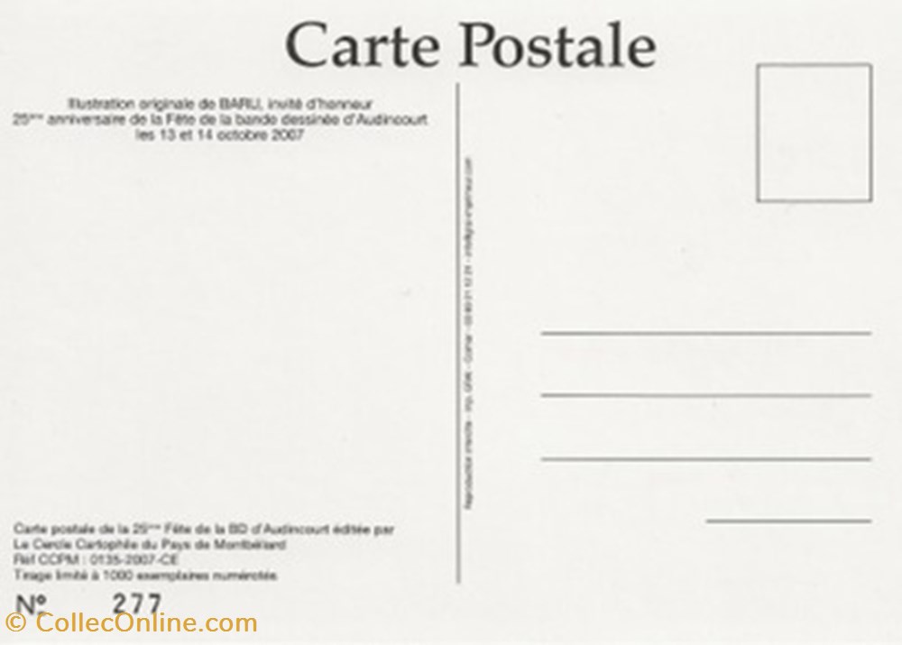 Audincourt (25) 2007 cartes postales bande dessinee audincourt 25 2007