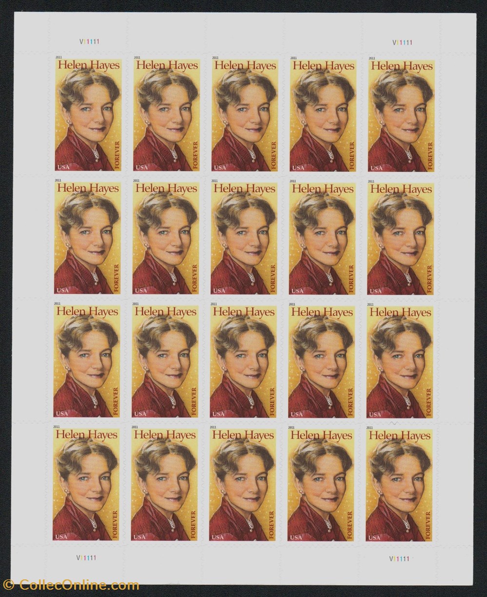 ZZZ Bloc (Etats-Unis) 2011 Helen Hayes timbres zzz bloc etats unis 2011 helen hayes