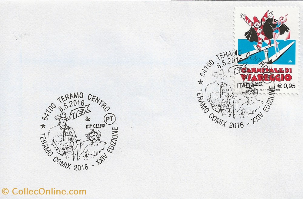 Teramo (Italie) 2016 Teramo comix - XXIV edizione - Tex & Kit Carson timbres teramo italie 2016 teramo comix xxiv edizione tex kit carson