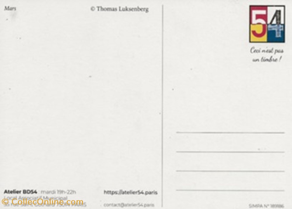 Atelier 54 2 cartes postales bande dessinee atelier 54