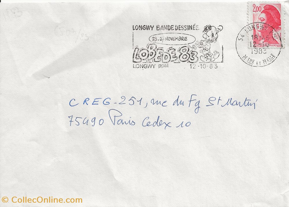 Longwy (54) 1983 Longwy bande dessinée -Lobédé 83 timbres longwy 54 1983 longwy bande dessinee lobede 83
