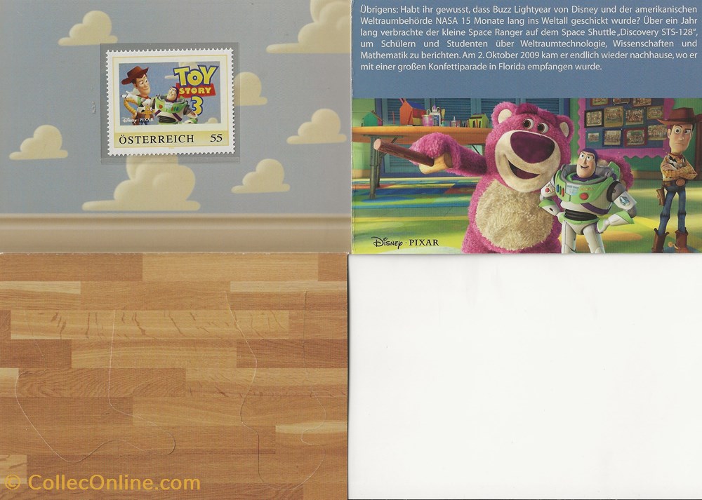 timbres zzz presentation personnalisee autriche 2009 toy story 3