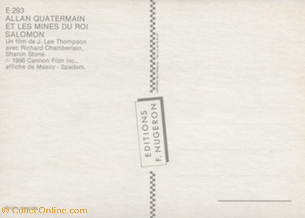 Allan Quatermain et les mines du roi Salomon cartes postales autres allan quatermain et les mines du roi salomon