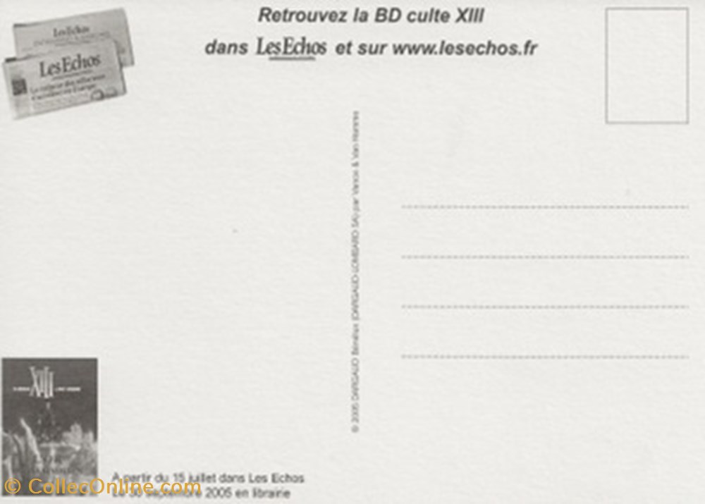 XIII cartes postales bande dessinee xiii