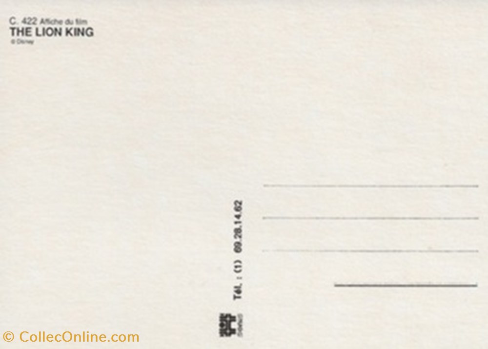cartes postales autres the lion king