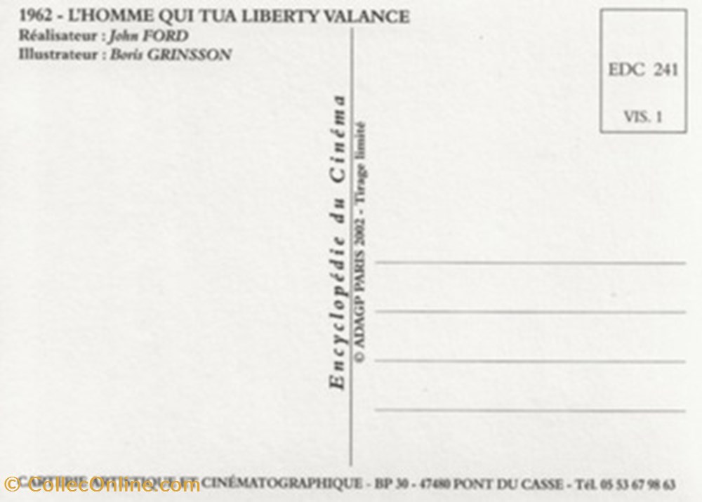 cartes postales autres l homme qui tua liberty valance