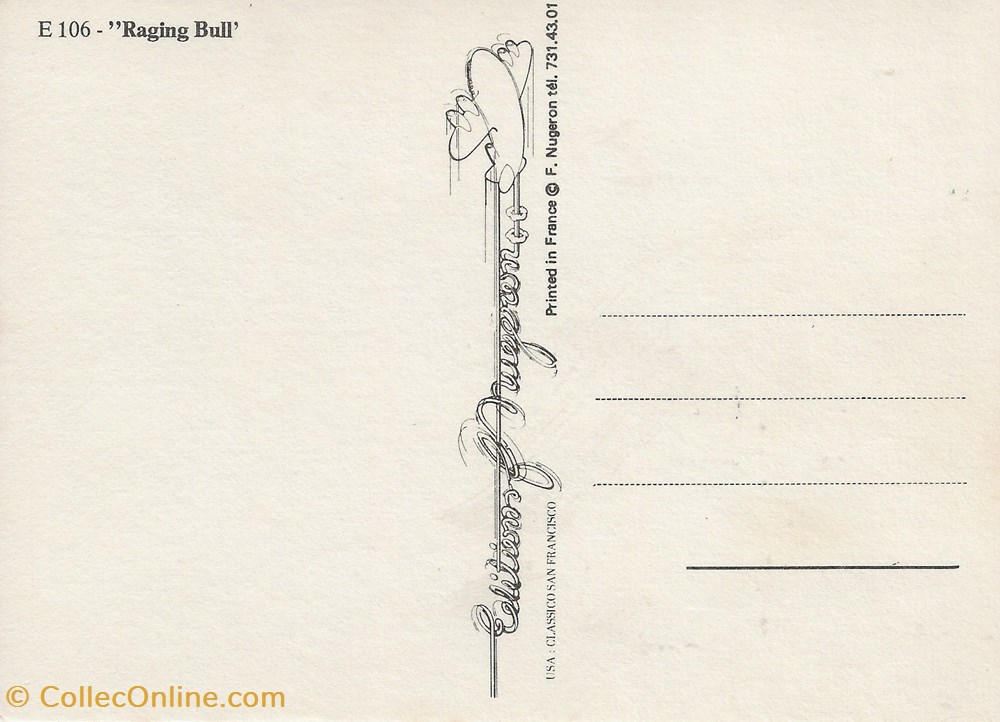 Raging bull cartes postales autres raging bull