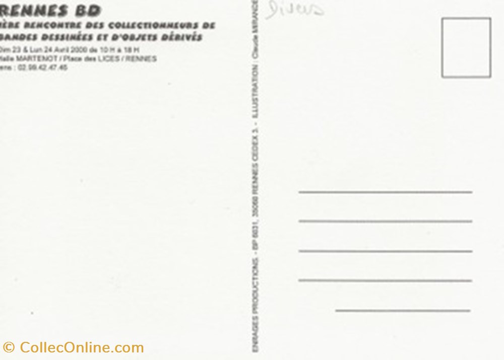 cartes postales bande dessinee rennes 35 2000