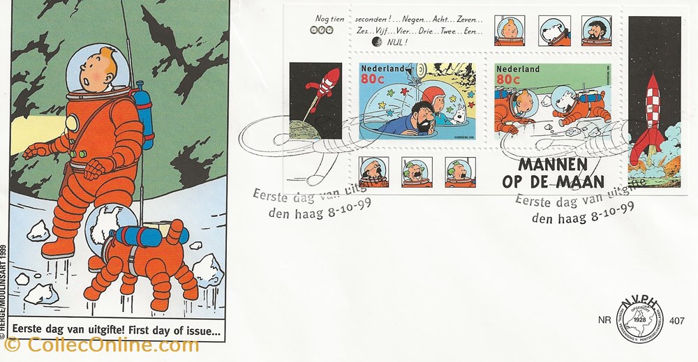 timbres den haag pays bas 1999 tintin