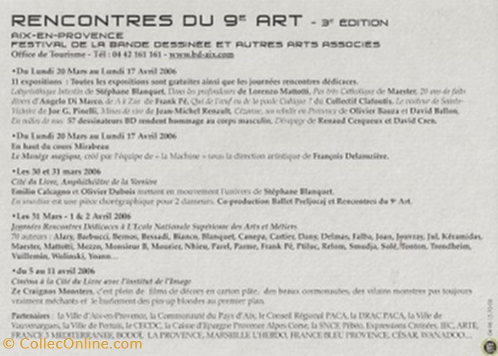 cartes postales bande dessinee aix en provence 13 2006