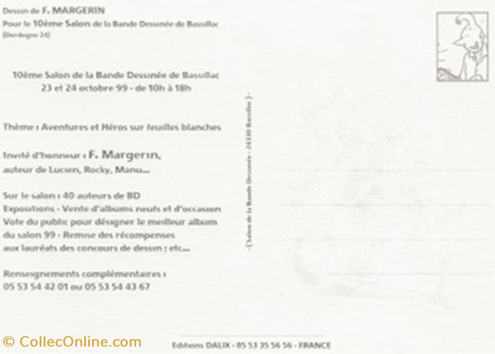 cartes postales bande dessinee bassillac 24 1999