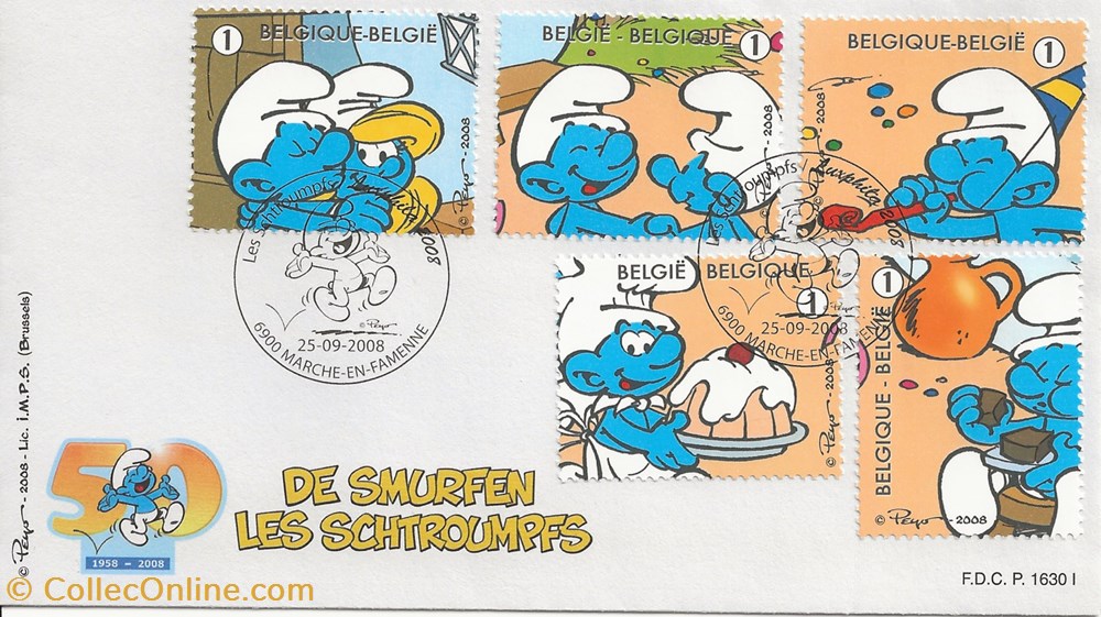 timbres marche en famenne belgique 2008 les schtroumpfs luxphila