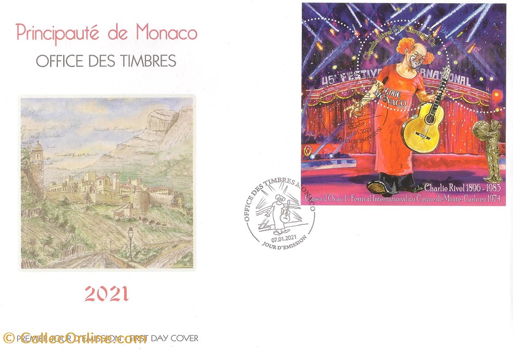 Monaco (Principauté de Monaco) 2021 Charlie Rivel timbres monaco principaute de monaco 2021 charlie rivel