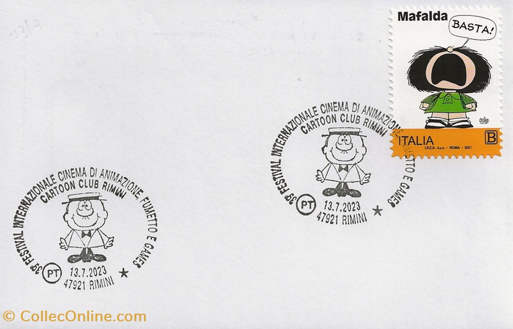 Rimini (Italie) 2023 39° Festival internazionale cinema di animazione, fumetto e games timbres rimini italie 2023 39 festival internazionale cinema di animazione fumetto e games
