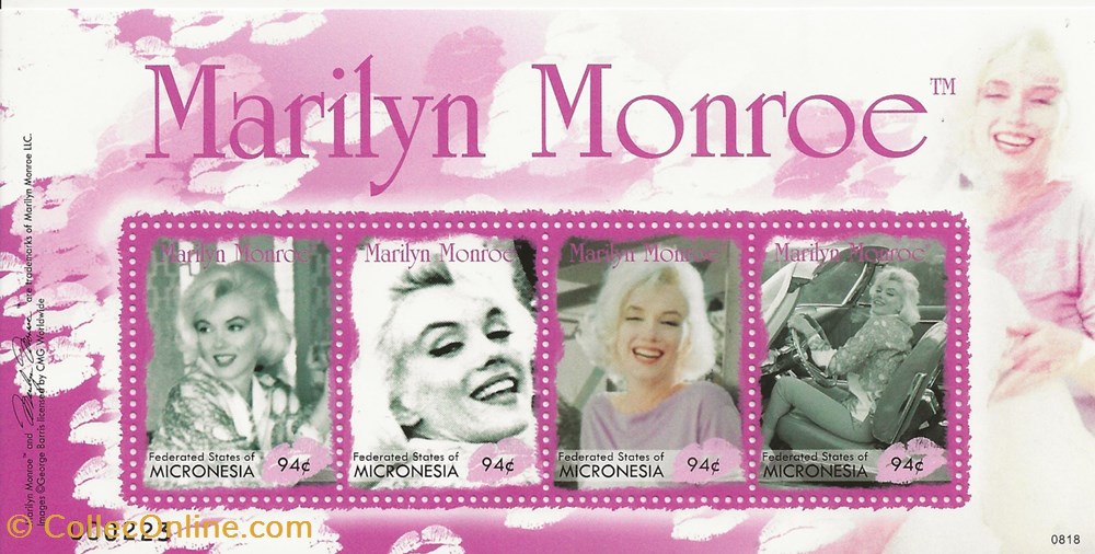 ZZZ Bloc (Micronésie) 2008 Marilyn Monroe timbres zzz bloc micronesie 2008 marilyn monroe