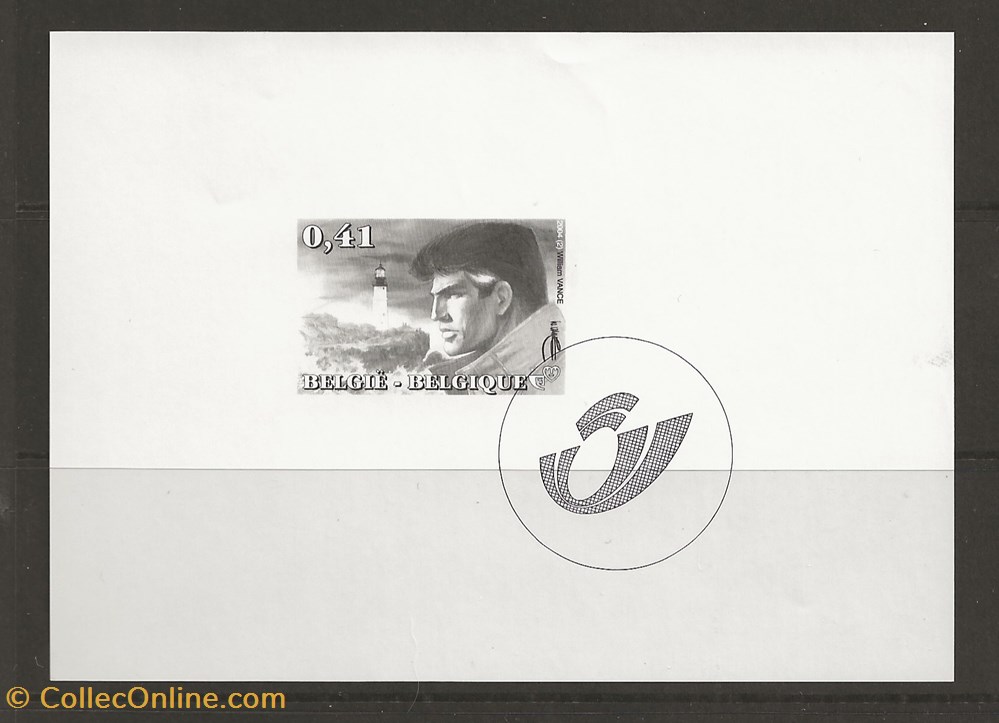 ZZZ - Belgique 2004 feuillet noir et blanc du timbre XIII timbres zzz belgique 2004 feuillet noir et blanc du timbre xiii