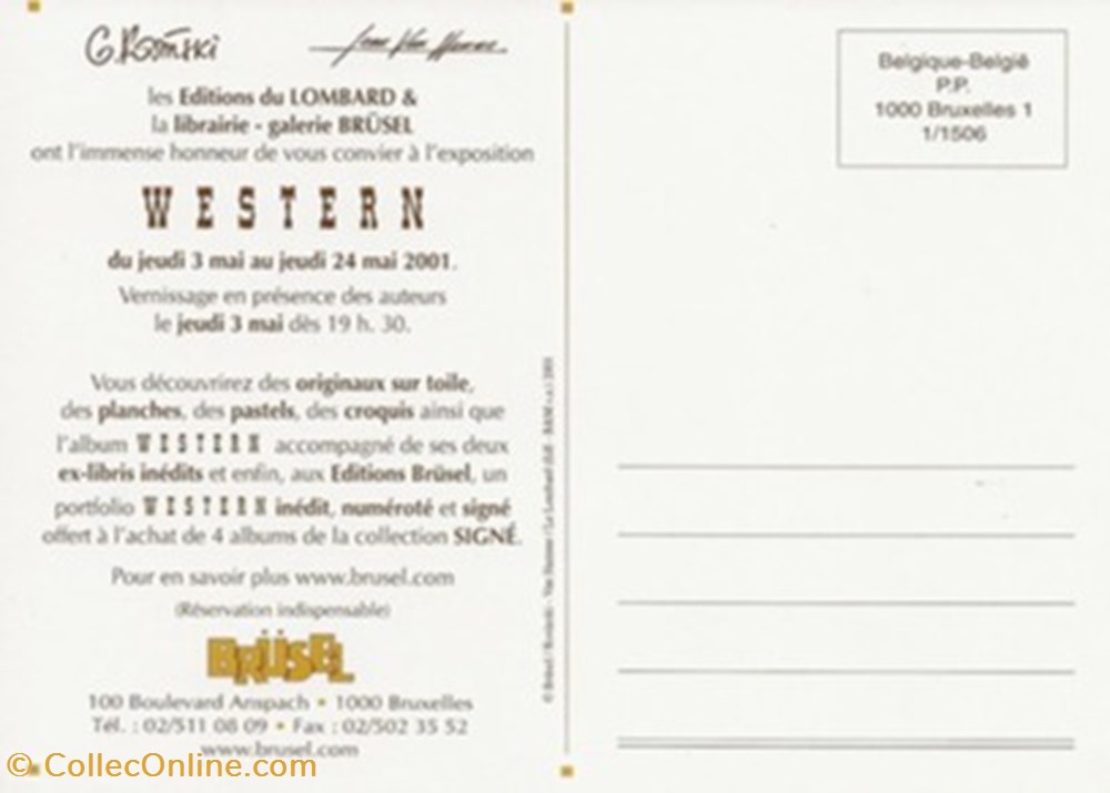 Rosinski - Van Hamme cartes postales bande dessinee rosinski van hamme