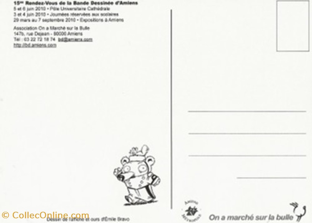 cartes postales bande dessinee amiens 80 2010