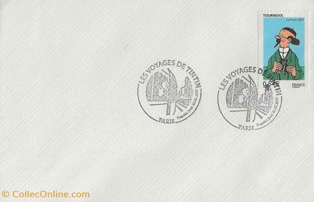 Paris (75) 2007 Les voyages de Tintin timbres paris 75 2007 les voyages de tintin