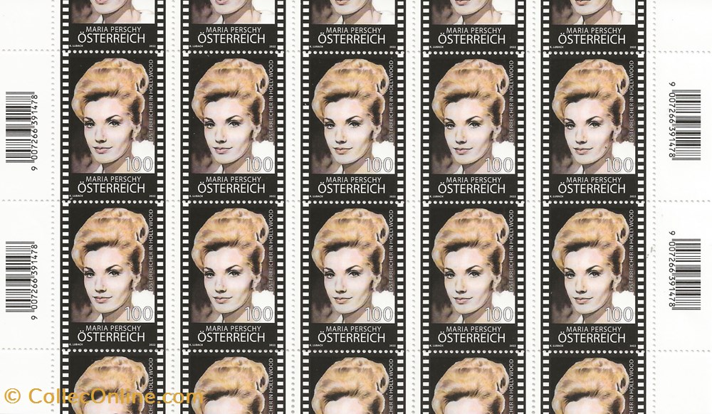 ZZZ Bloc (Autriche) 2022 Maria Perschy timbres zzz bloc autriche 2022 maria perschy