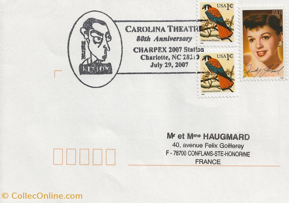Charlotte (Etats-Unis) 2007 Carolina theatre 80th anniversary timbres charlotte etats unis 2007 carolina theatre 80th anniversary