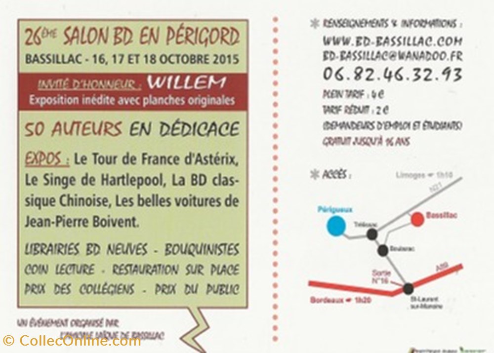 cartes postales bande dessinee bassillac 24 2015