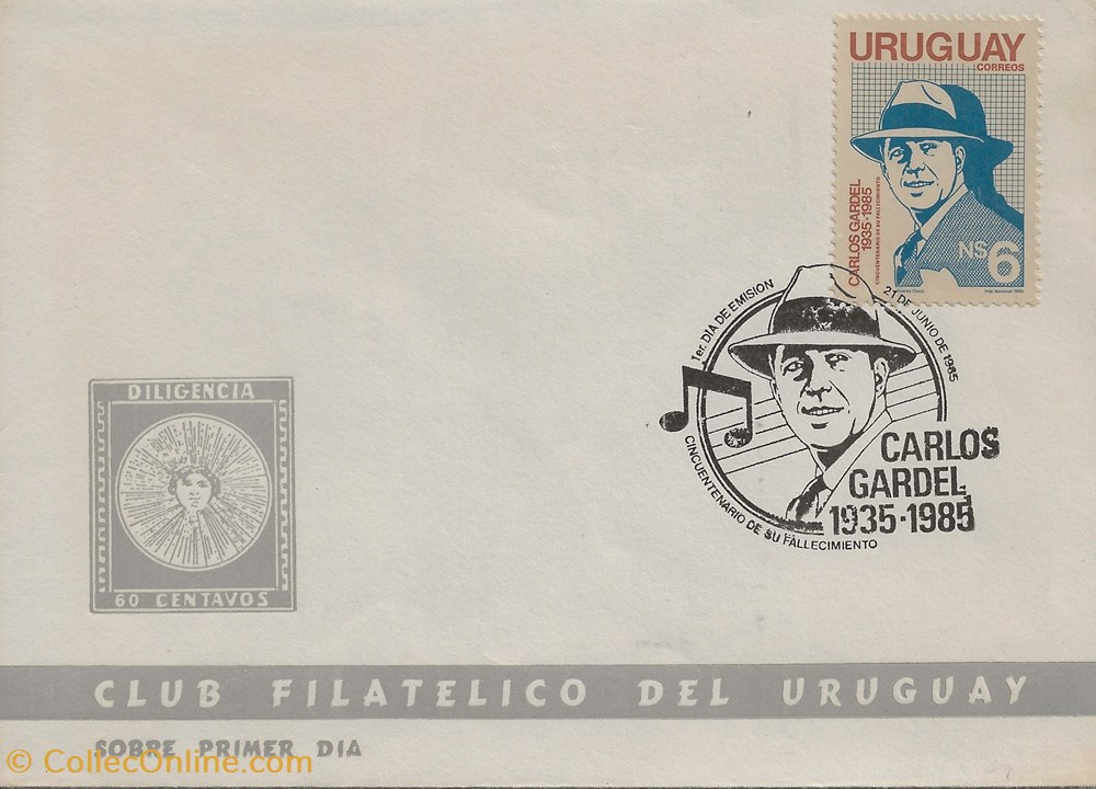 timbres montevideo uruguay 1985 carlos gardel 1935 1985
