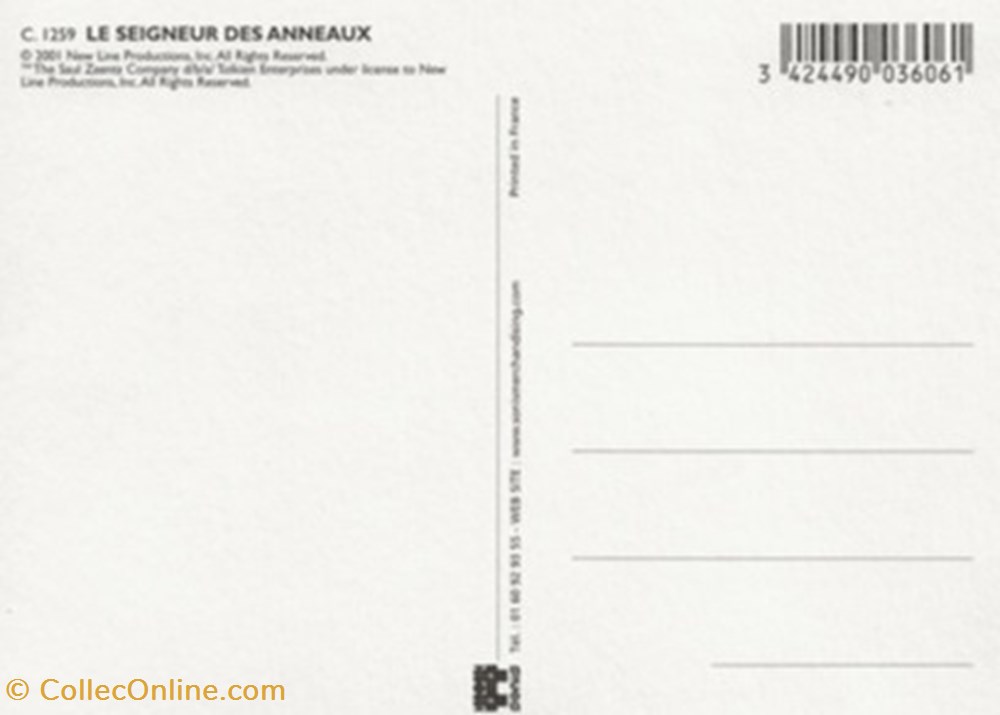 Le seigneur des anneaux - La communauté de l'anneau 2 cartes postales autres le seigneur des anneaux la communaute de anneau