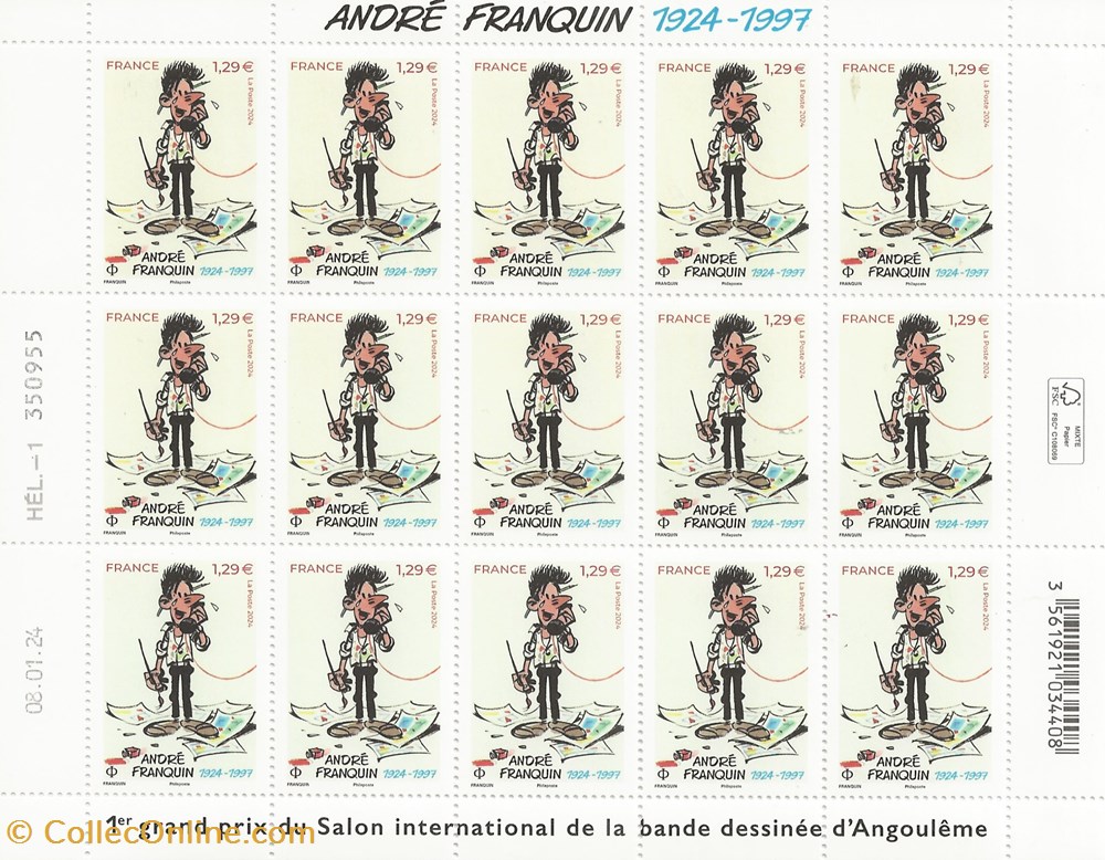ZZ Feuillet André Franquin timbres zz feuillet andre franquin