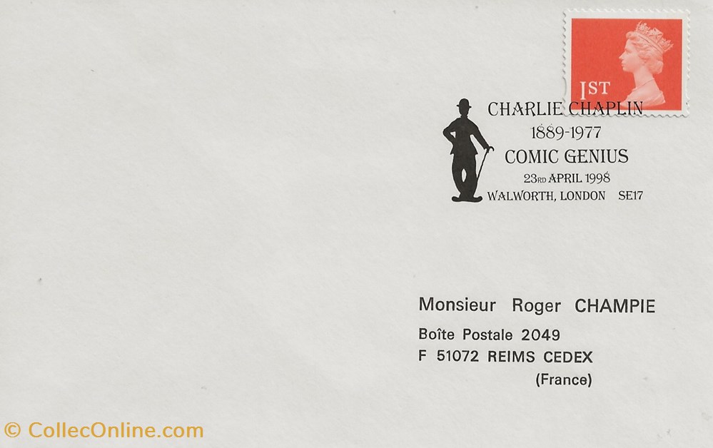 Londres (Angleterre) 1998 Charlie Chaplin, Comic genius timbres londres angleterre 1998 charlie chaplin comic genius