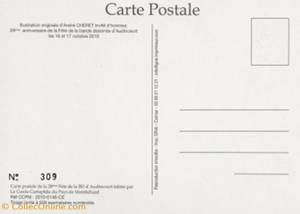 Audincourt (25) 2010 cartes postales bande dessinee audincourt 25 2010